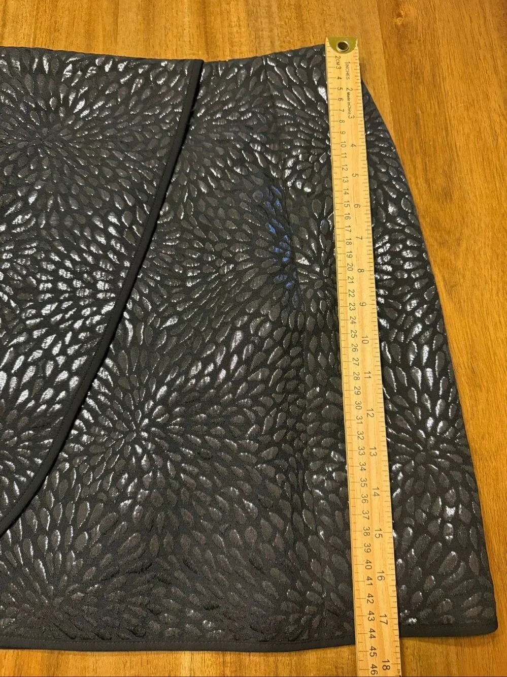 LOFT Ann Taylor Mini Skirt Shimmer Splash Faux Wrap Skirt Size 4P Black